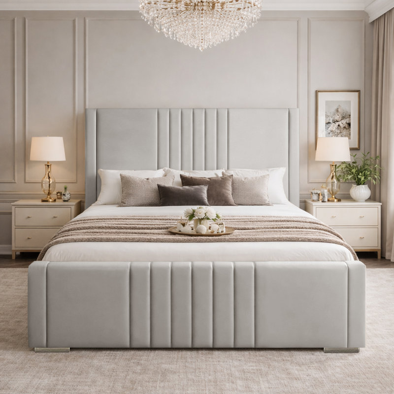 Upholstered Bed, Single (3'), Silver