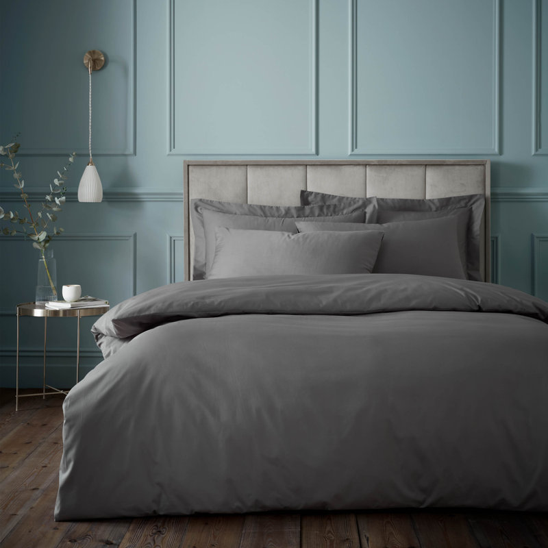 180 Thread Count Egyptian 100% Cotton Duvet Cover Set with Pillowcases, Cream, King + 2 Standard Pillowcases