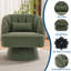 Fauteuil pivotant moderne à 360° en velours, style tonneau – Dossier rayé et rembourrage moelleux, fauteuil rond confortable pour salon, chambre ou coin lecture