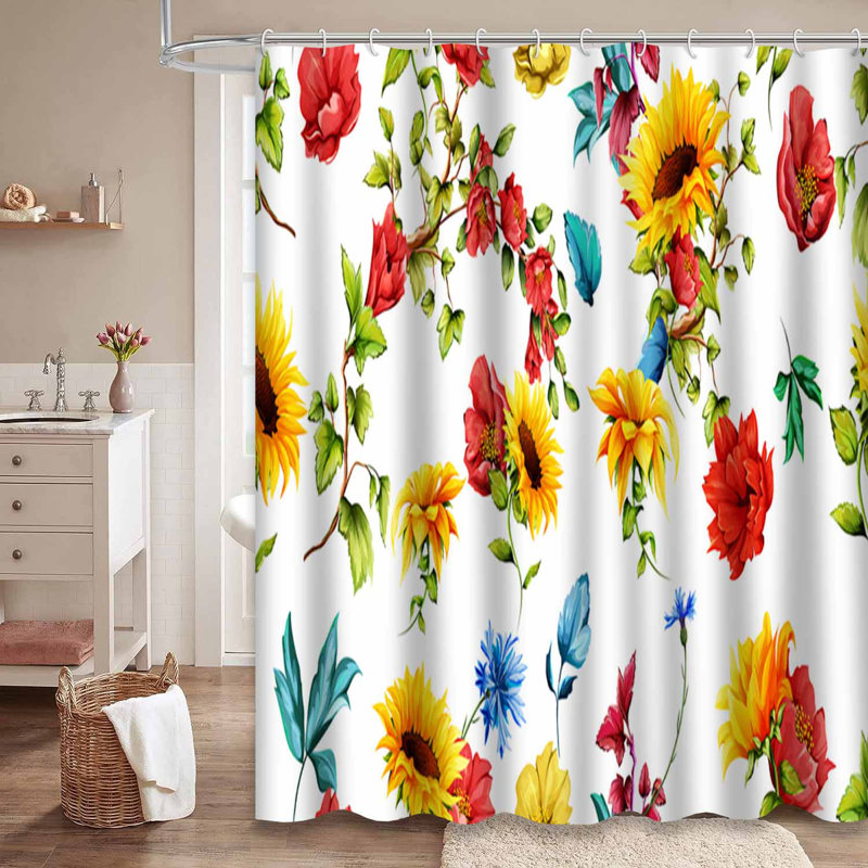 Rideau de douche large avec 8 crochets, L 72 po x l 84 po