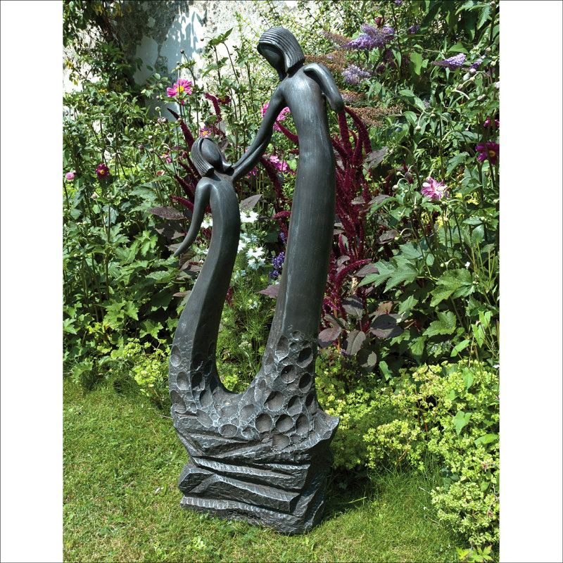 Chinook Weather Resistant Plastic Stone Garden Statue, Ebony