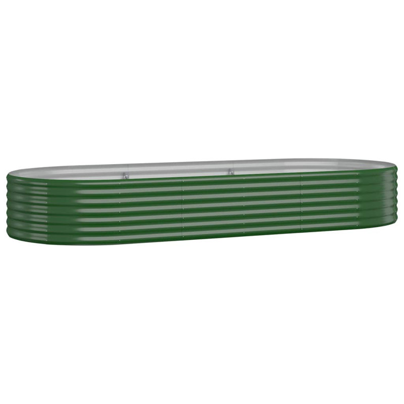 Garden Raised Bed Powder-coated Steel, green, 36cm H x 249cm W x 100cm D