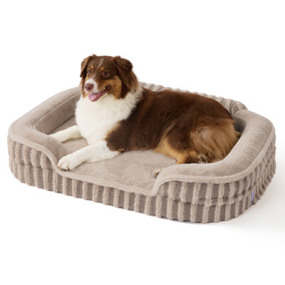 Lesure Cute Dog Beds, Orthopedic Waterproof Pet Bed with Sides, High Back Non-Slip Bottom and Egg-Crate Foam Pet Couch Sofa with Washable Removable Cover