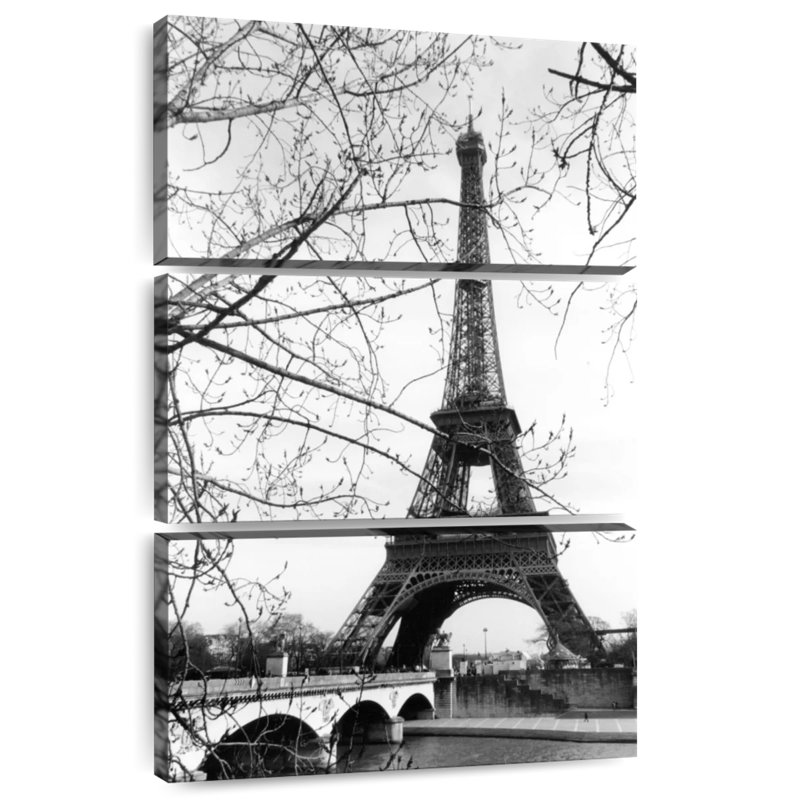 Lilie Eiffel Tower Along The Seine River, 38" H x 24" W
