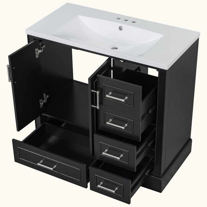 Ensemble de meuble-lavabo traditionnel en résine avec lavabo en résine