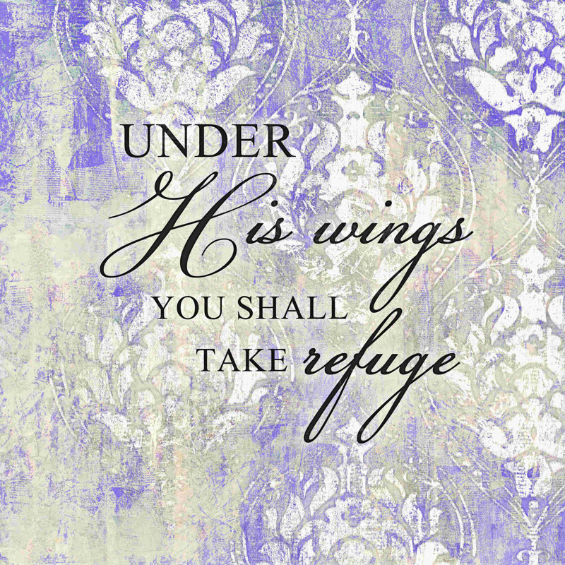 «Take Refuge Damask», impression sur toile tendue, L 12 po x H 12 po