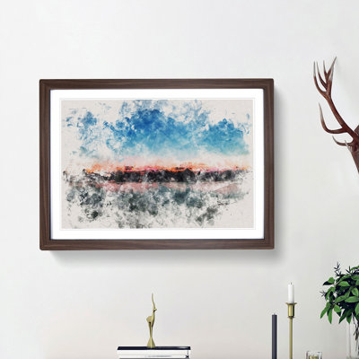 Fuchsia Sky Above the Mountains - Framed Print