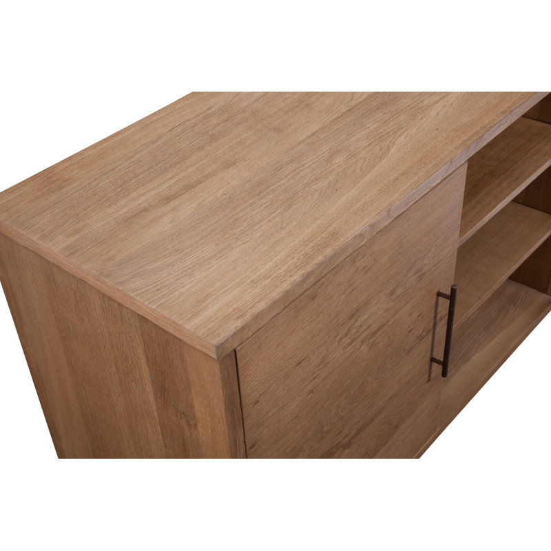 Wood Natural Oak Dining Server With Storage