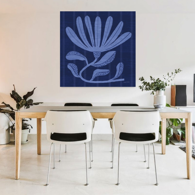 "Playful Petals I", art mural contemporain, H 36 po x l 36 po