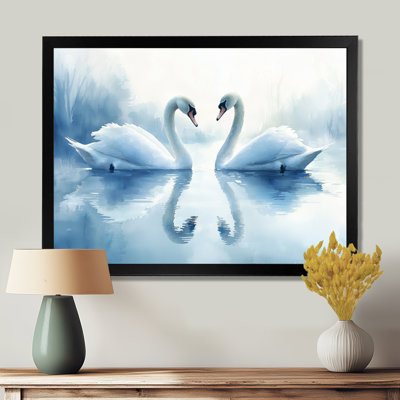 Cygnes tranquilles sur le lac II - oiseau, art mural