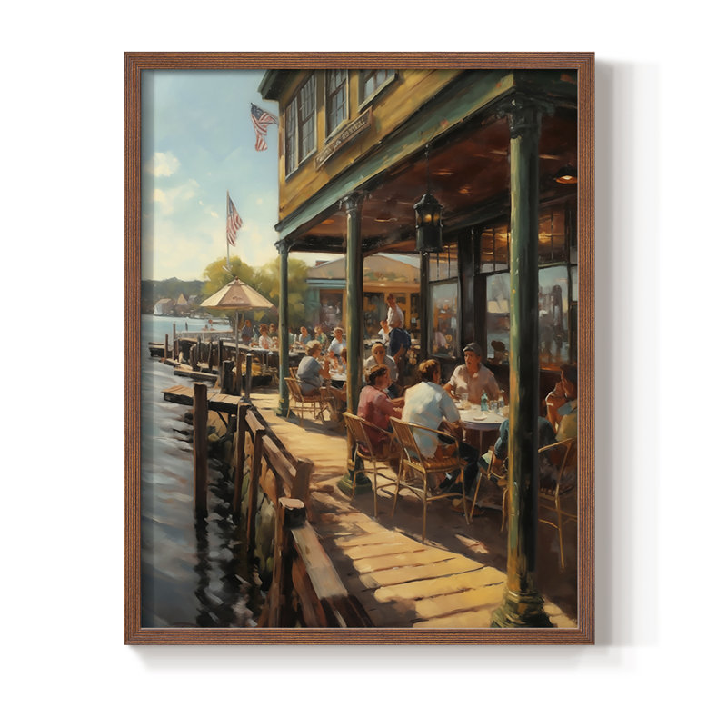 NAUTICAL Series DCXXIX Framed Print - Solid Wood, Walnut, 21" H x 17" W