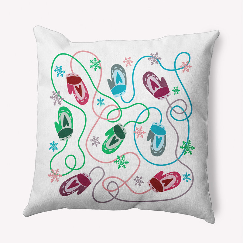 Coussin décoratif en polyester intérieur / extérieur, Carré, 16 po x 16 po