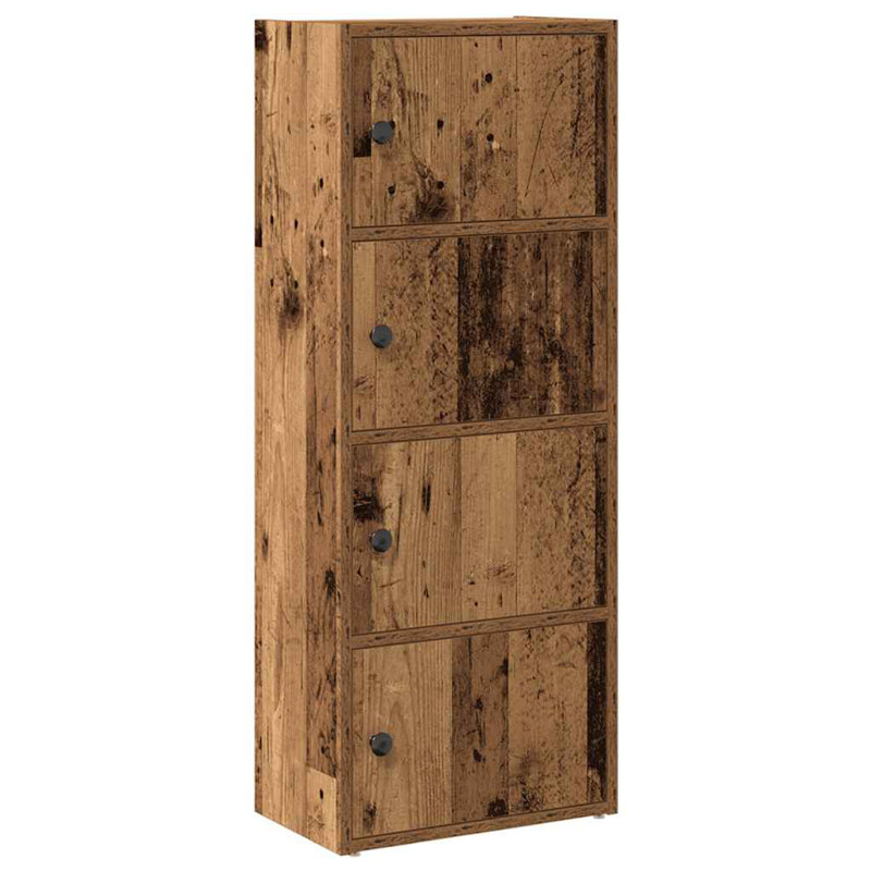 Shanetra 40cm W Bookcase, Old Wood, (4 Shelves) 102cmH x 40cmW x 24cmD