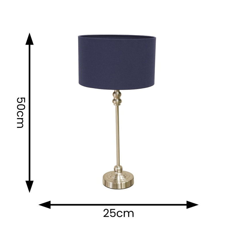 Reselva Lamp, Brushed Chrome Base/Navy Blue Shade 