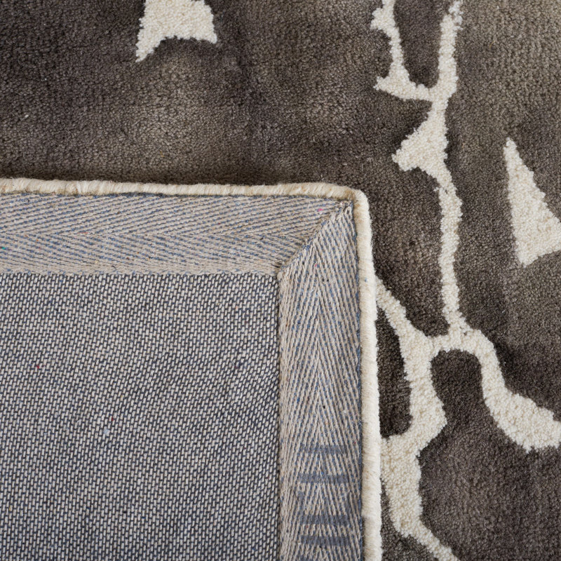 Tapis ivoire / gris anthracite en laine touffeté à la main Harvester, Rectangle 3 pi x 5 pi