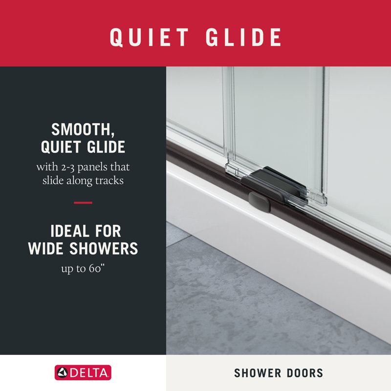 Porte de douche traditionnelle semi-encadrée avec verre transparent Windemere 60 "x 70", Nickel