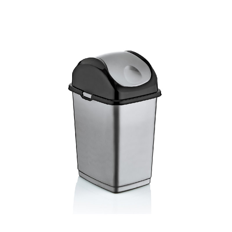 Poubelle pivotante 2,6 gallons Spina, Gris / Noir