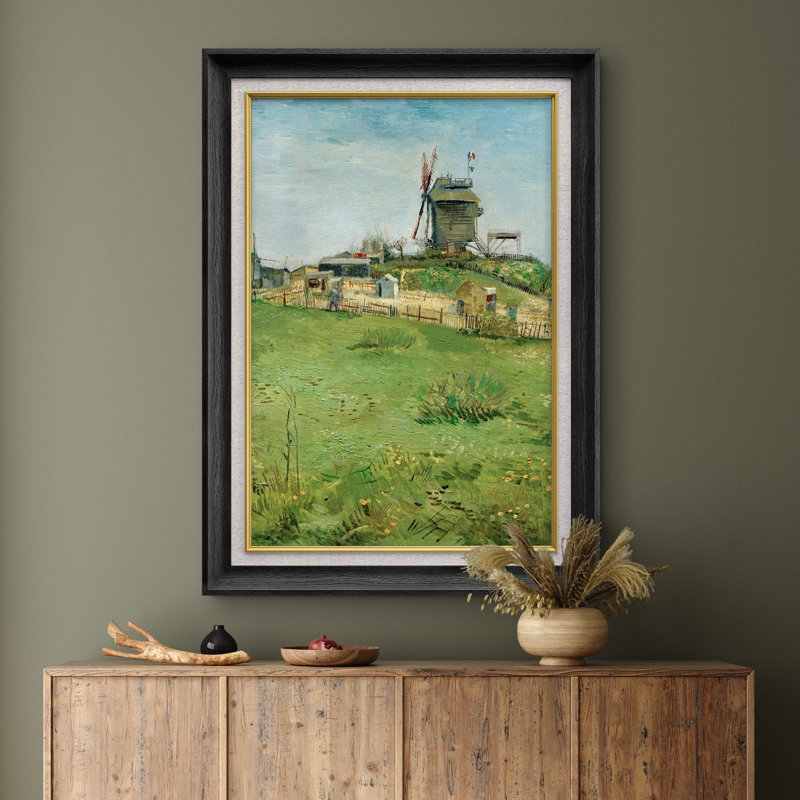 Le Moulin de la Galette, 1886 par Vincent Van Gogh - peinture sur toile encadrée, Noir