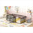Twin Size Floor Bed Frame for Kids Bedroom, Deep Black Metal with Safety Fence and Opening Access Door-1702549826
