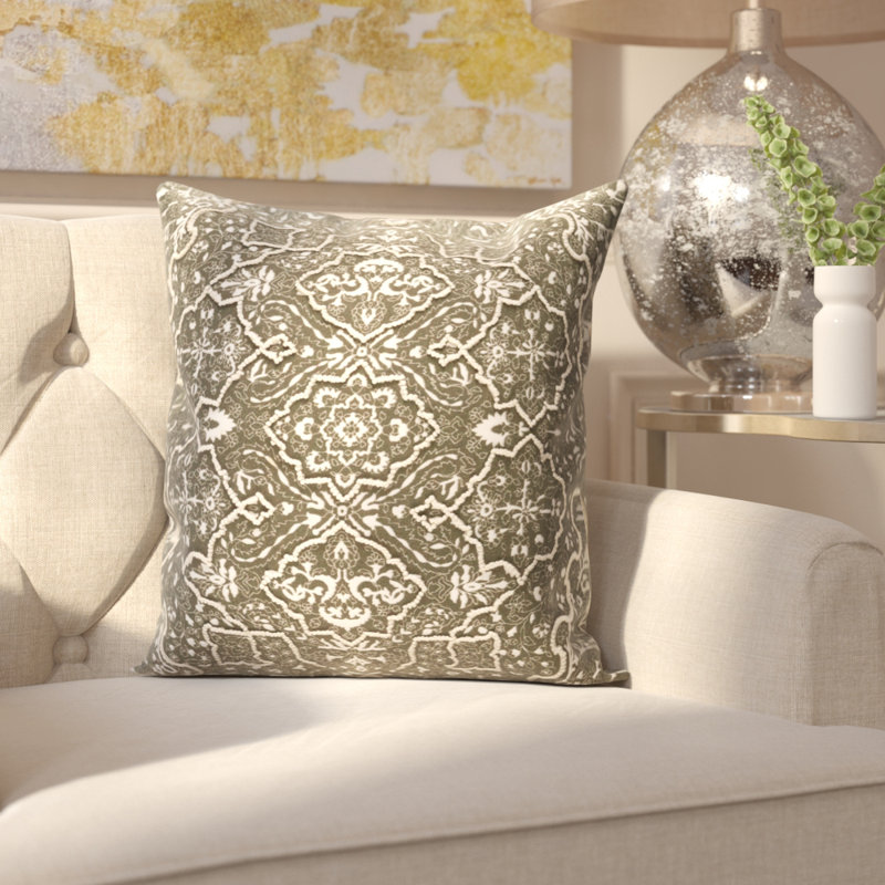 Housse de coussin Caitlyn, Vert foncé, H 20 po x l 20 po x P 0,2 po, Pas de bourre