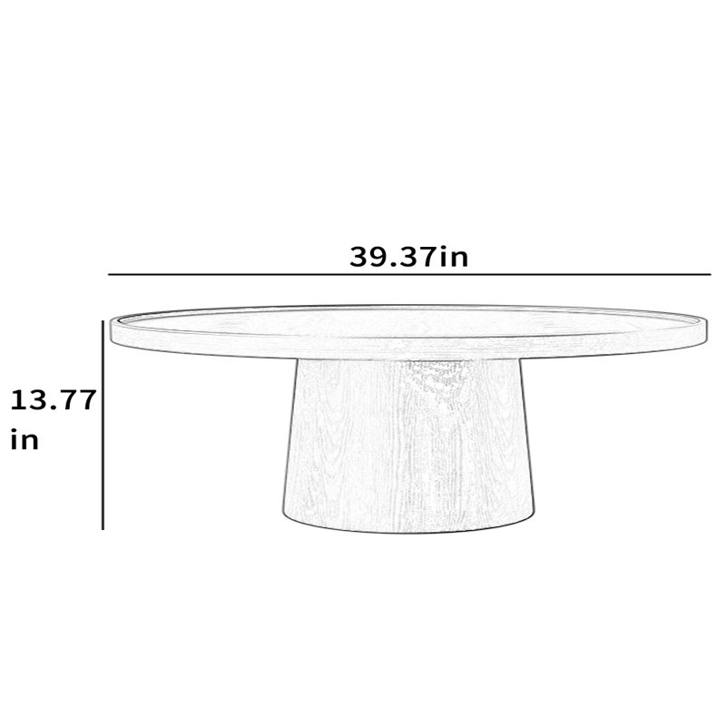 Table basse Minimalist, H 13,77 po x L 39,37 po x l 39,37 po