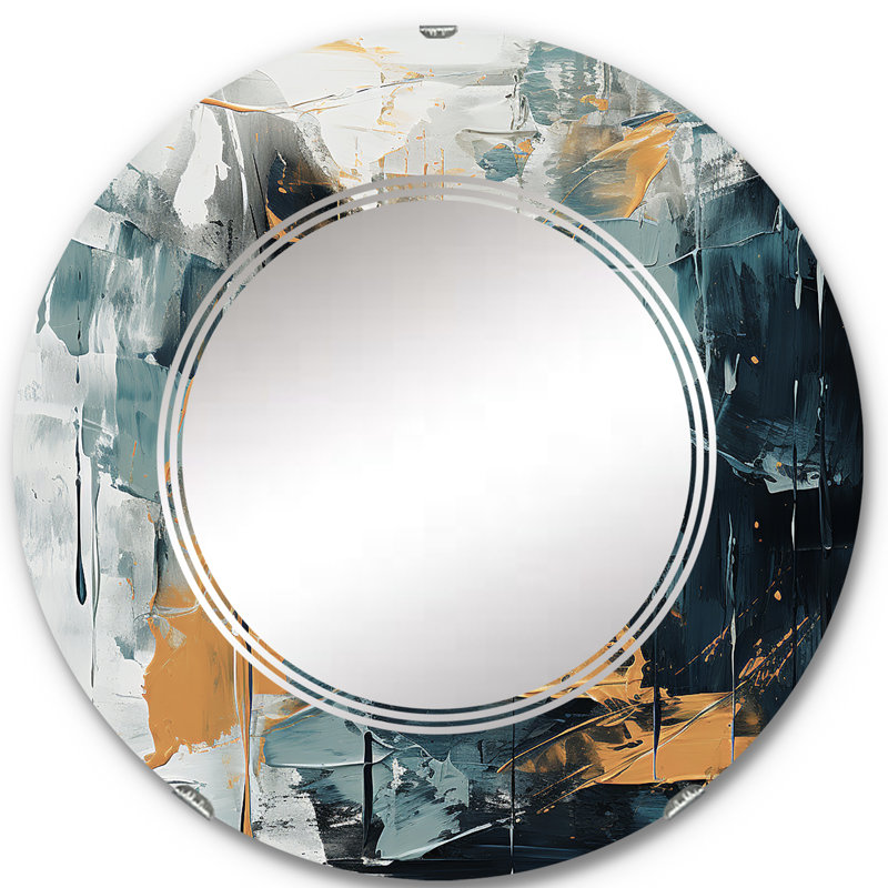Azzura - Miroir mural moderne rond, 24 po x 24 po