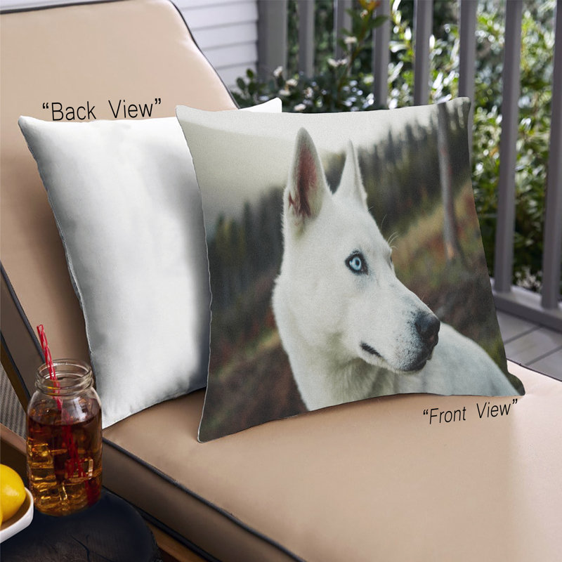 Dogs Husky 19 Throw Pillow, Synthetic