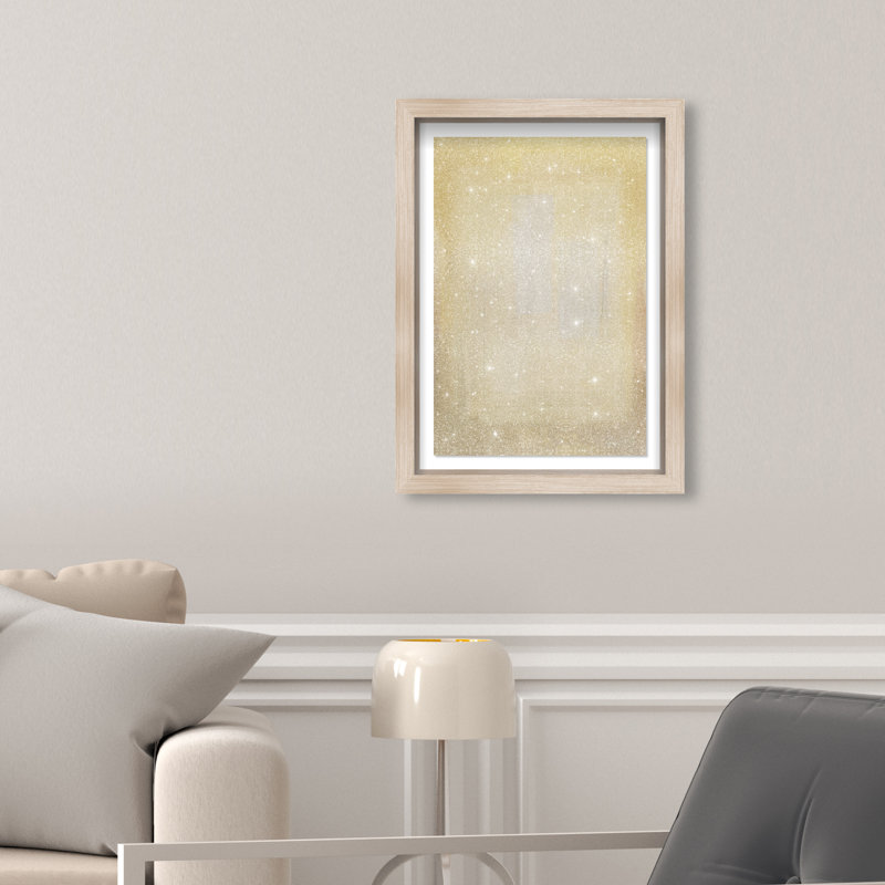 Golden Haze Framed Graphic Art, 16.5" H x 11.5" W, Natural Oak Shadowbox