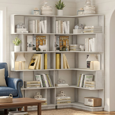 A modular corner bookshelf set (35 inches + 31 inches)