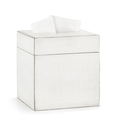 Riviera White Tissue Box Cover