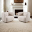 Ensemble de 2 fauteuils individuels en tissu bouclé, canapé minimaliste Japandi carré nuage, fauteuils d'appoint ergonomiques pour salon-792744278-793452328