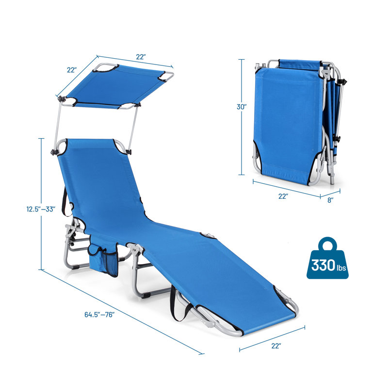 Chaise longue inclinable Avarika, Bleu