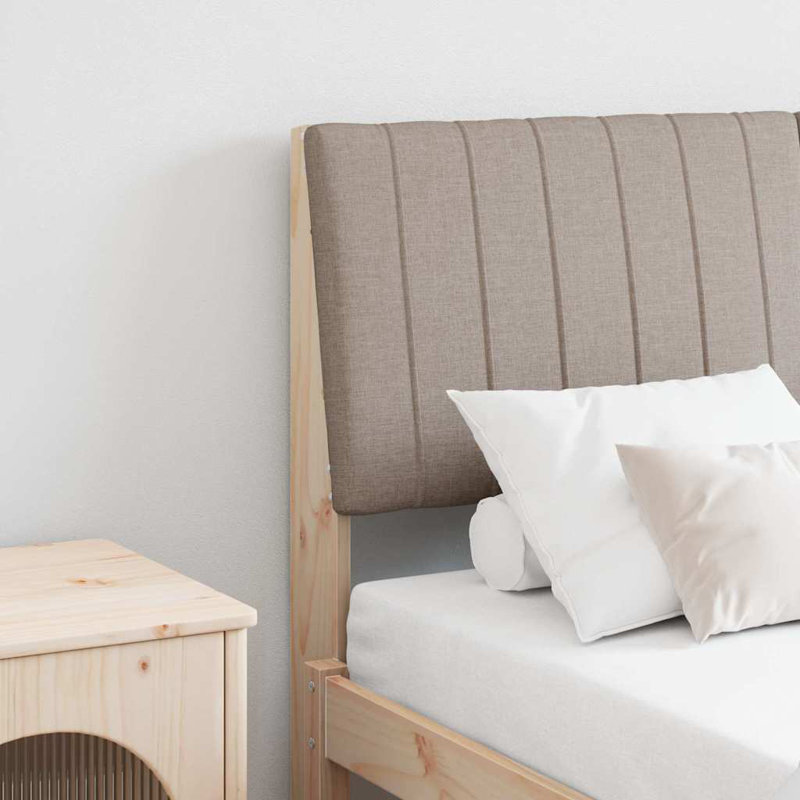 Solid Wood Headboard, Taupe, Brown, EU Double - 135 x 200 cm