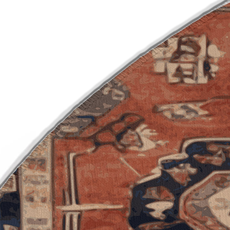 Tapis d'intérieur et d'extérieur brun Persian, Rond 5 pi