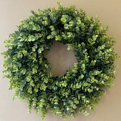Wreaths For Front Door,Spring And Summer Eucalyptus Wreath,Outdoor Door Wreath For All Seasons Porch Living Room Bedroom Window Wall Indoor Outdoor Farmhouse Home Decoration