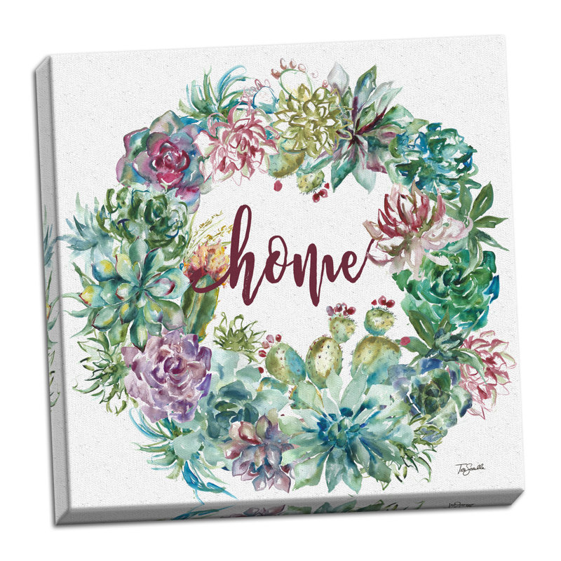 « succulent couronne home », reproduction de peinture à l’aquarelle, Toile tendue, H 12 po x l 12 po x P 1,5 po