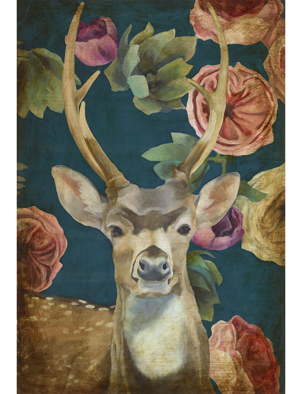 Sarah Atkinson " Wild Bouquet IV " by Sarah Atkinson, Image Brush Gel, 35" H x 24" W x 1.5" D