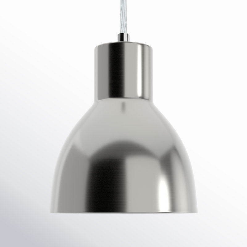 Luminaire suspendu en forme de dôme 1 lumière Wava, Nickel satiné