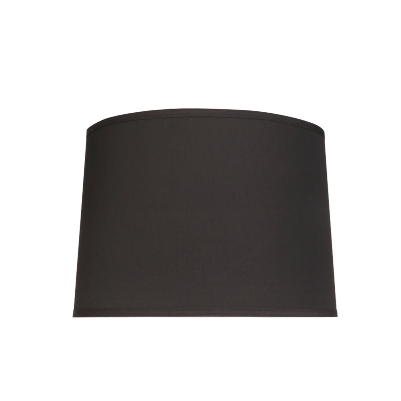 Abat-jour tambour en coton (araignée) de couleur noire, H 8,5 po x l 12 po P 12 po