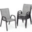 Ensemble de 4 fauteuils de jardin empilables, en textilène résistant aux intempéries, à dossier haut, pour terrasse, balcon ou piscine.-2016387144-2016387146