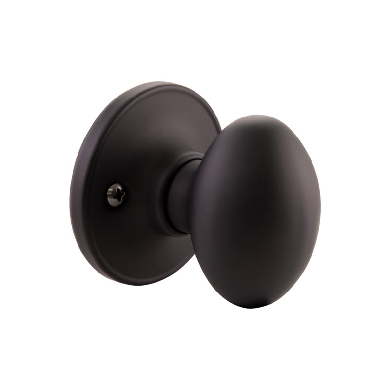 Egg Single Dummy Door Knob, Right, Matte Black