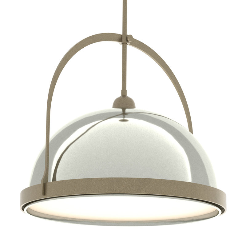 Atlas 1 - Light Single Dome Pendant, Sterling, 22.3" - 67.3", Soft Gold