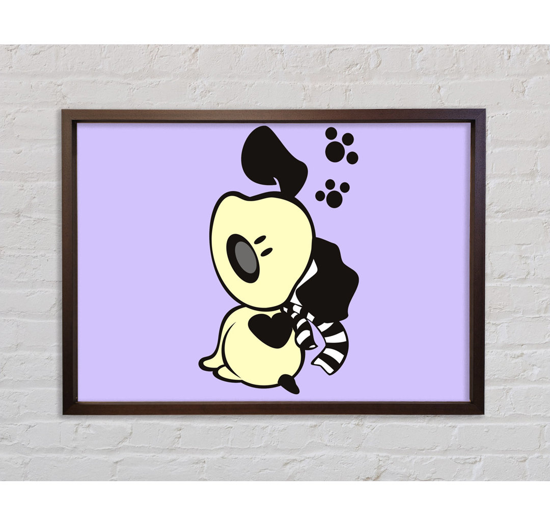 Dog Paw Print Scarf Lilac - Single Picture Frame Kunstdrucke auf Leinwand