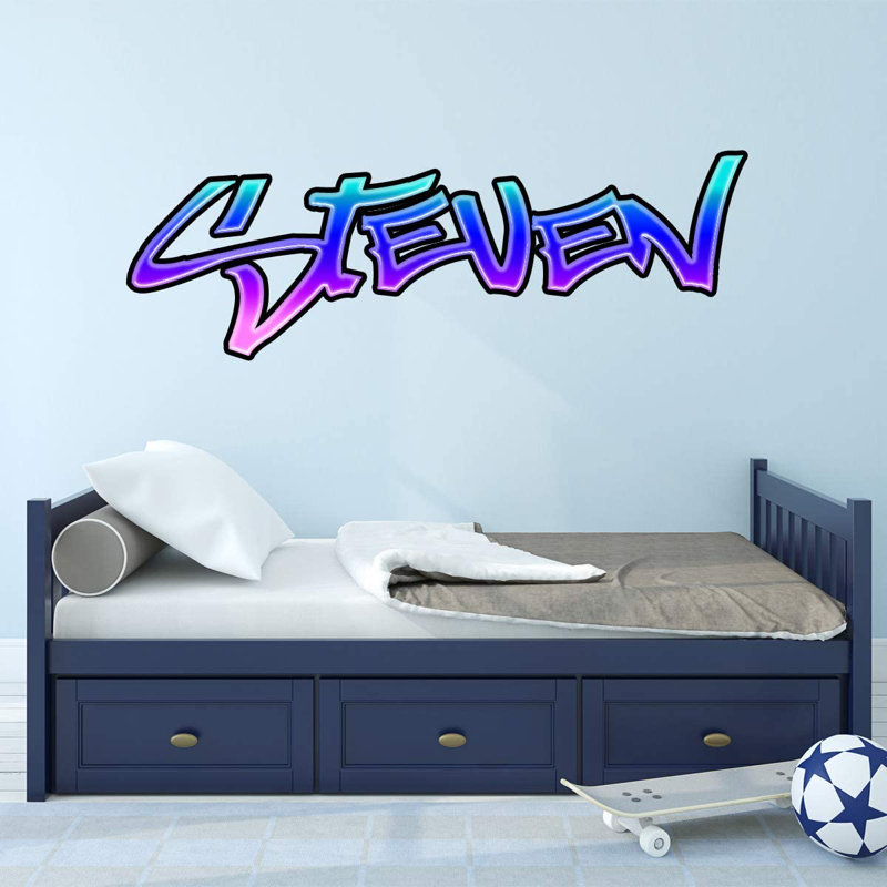 Adhésif décoratif graffiti, H 8 po x l 30 po, Mauve