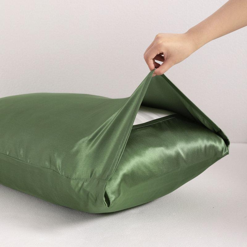 Taie d'oreiller soyeuse en microfibre, Vert olive