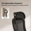 Chaise de bureau ergonomique en filet, chaise de bureau réglable avec appui-tête en 2 dimensions et accoudoirs 3D, chaise de bureau à domicile avec support lombaire, fonction d'inclinaison, noir-1442288885-1441216513