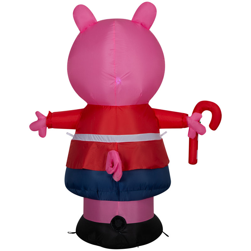 Christmas Inflatable Peppa Pig in Red Holiday Sweater