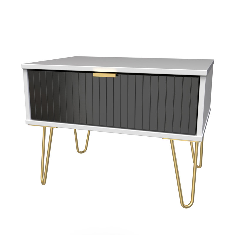 Beranda 1 Drawer Midi Chest (Ready Assembled), Deep Black/White