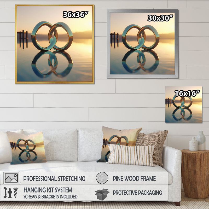 Impression sur toile Quantum Entanglement Futuristic Bliss I, H 24 po x l 24 po x P 1 po, Cadre doré à une seule photo