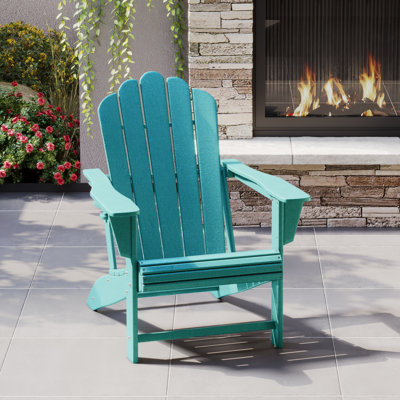 Outdoor Poly HDPE Adirondack Chair with Cupholder